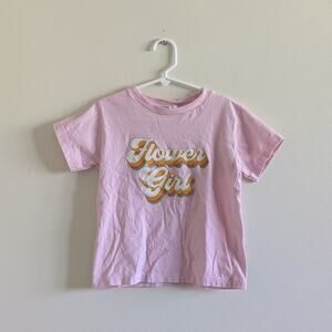 Small Shop Flower Girl Tee Size 5T Pink Retro Hippie